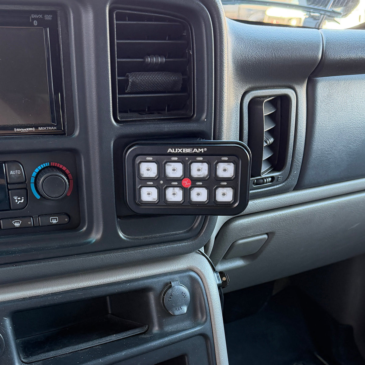 Auxbeam 6/8 Switch Panel Cubby Replacement for 2000-2006 Tahoe/Suburban/Silverado/Yukon/Sierra/GMT800 Cubby Accessory Mount Point Upgrade